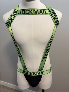 Jockmail Men's Neon Green Harness Brief